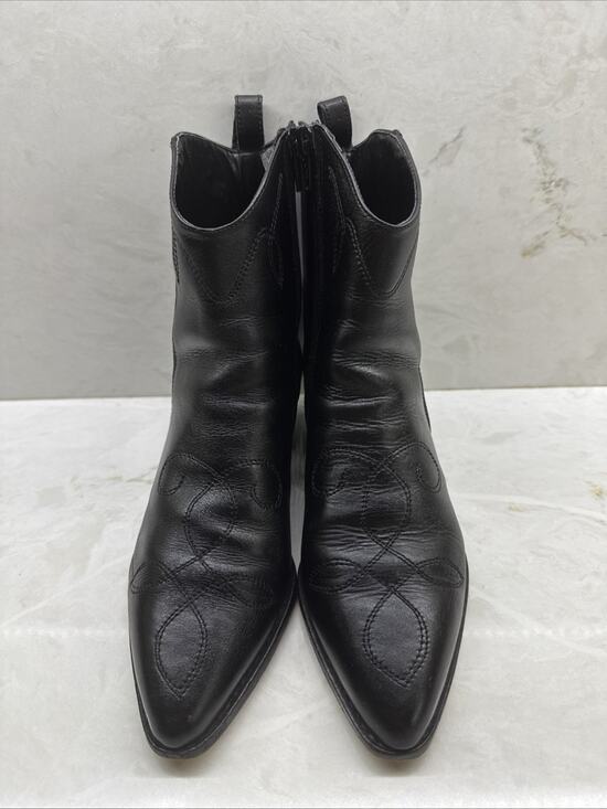 Vero Cuoio Shoes - Vero Cuoio Womens Handcrafted in Italy Black Leather Ankle Boots Sz 5.5 Eur 36